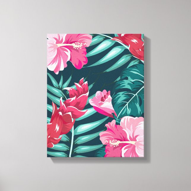 Exotic Summer Floral design Canvas Print (Front)