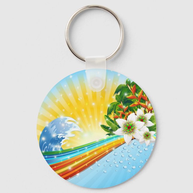 Exotic Summer Holidays Key Ring (Front)