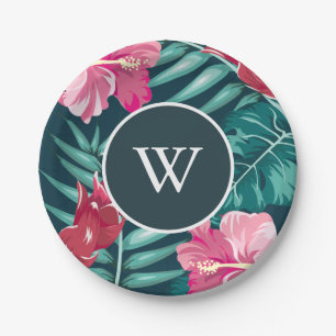 Exotic Summer personalised Floral design Paper Plate
