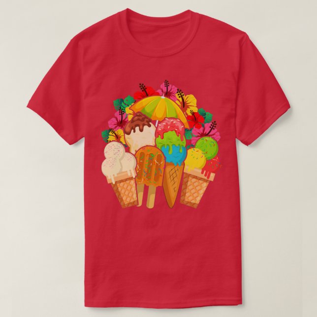 Exotic Summer Sweets Lover Dessert Foodie Ice Crea T-Shirt (Design Front)