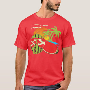 Exotic Sunset Funny Melon Sunglasses Tropical Summ T-Shirt