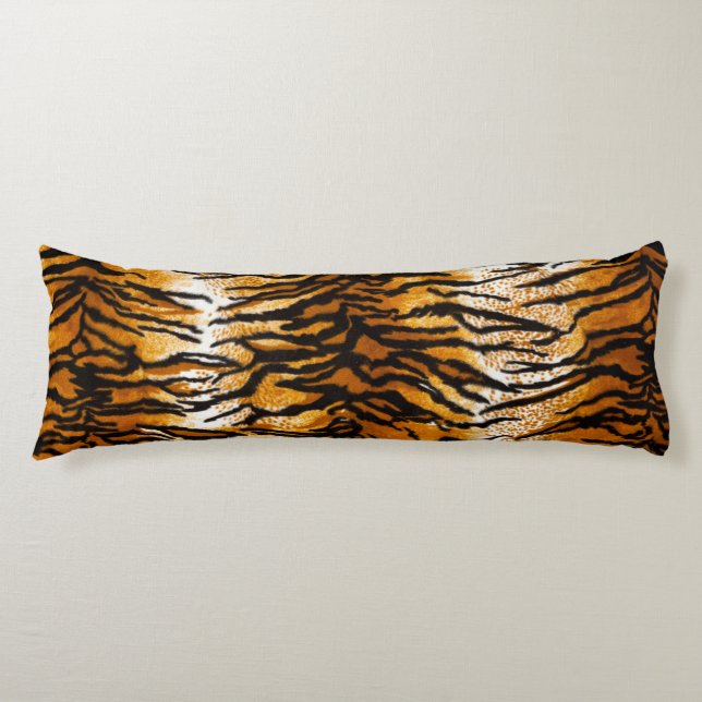 Exotic Tan & Gold Tiger Print Body Pillow (Front)
