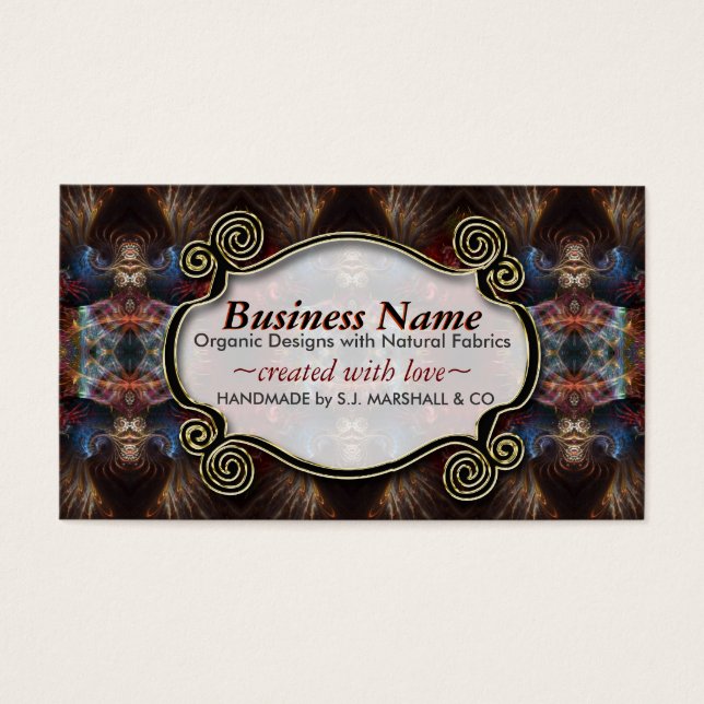 Exotic Tribal Fractal Arts New Age Business Cards (Front)