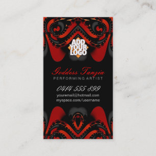 Exotic Tribal Goddess Red+Black Business Card