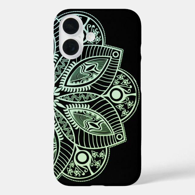 Exotic Tribal Green Gradient Mandala Case-Mate iPhone Case (Back)