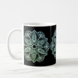Exotic Tribal Green Gradient Mandala Coffee Mug