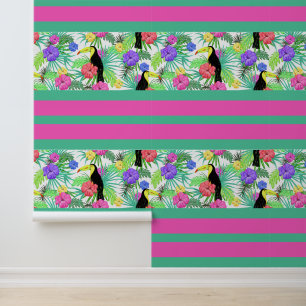 Exotic Tropical Bird Flowers Wallpaper