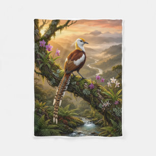 Exotic Tropical Bird Rainforest Nature Wildlife Fl Fleece Blanket