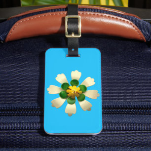 Exotic Tropical Blossom MOD Retro Flower Lotus Luggage Tag
