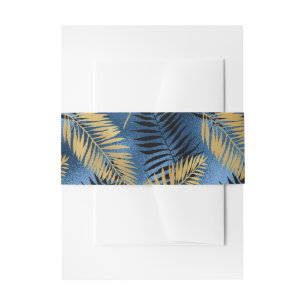 Exotic Tropical Blue and Gold Invitation Belly Band