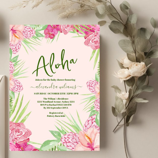 Exotic tropical floral baby shower invitation (Creator Uploaded)