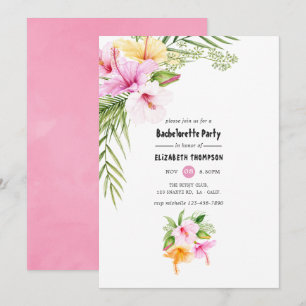 Exotic Tropical Floral Beach Bachelorette Party Invitation