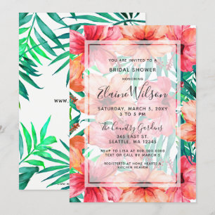 Exotic Tropical Floral Wedding Bridal Shower Invitation