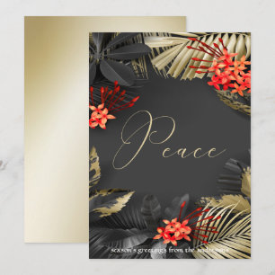 Exotic Tropical Foliage Peace Holiday Greeting Invitation