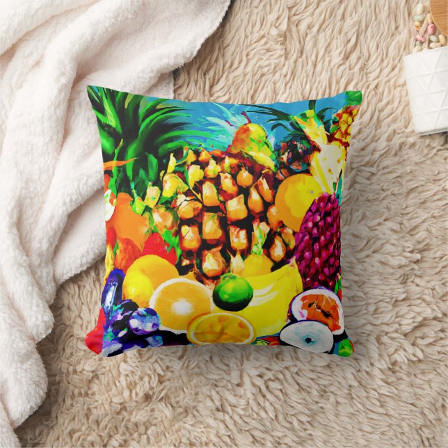 Exotic Tropical Fruits Painting. Buy Now Cushion (Blanket)