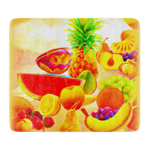 Exotic Tropical Fruits Painting. Buy Now Cutting Board