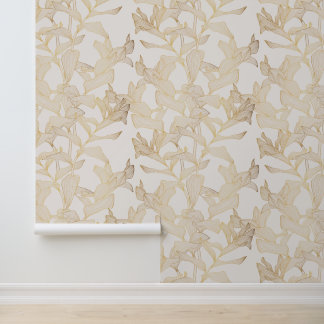 Exotic tropical golden line illustration. wallpaper