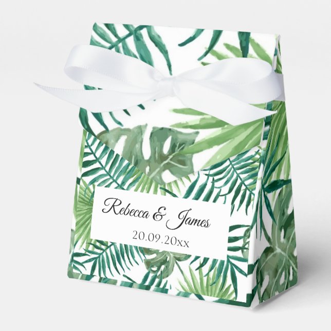 Exotic Tropical Green Beach Destination Wedding  Favour Box (Front Side)