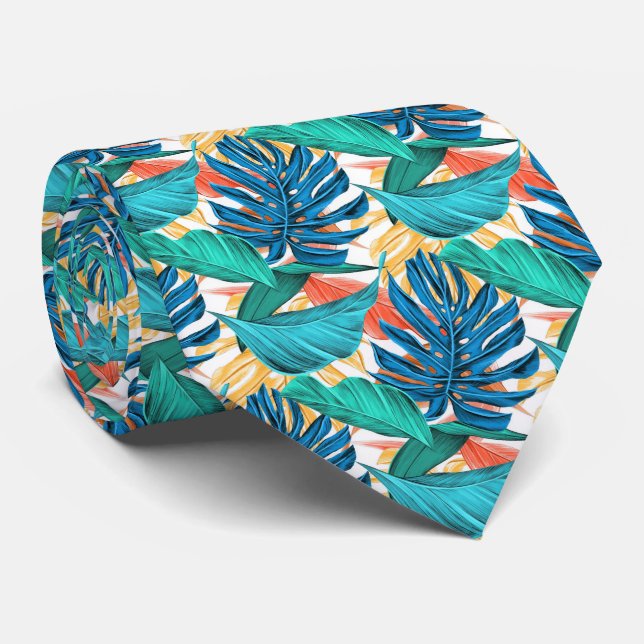 Exotic Tropical Leaves 1 Tie (Rolled)