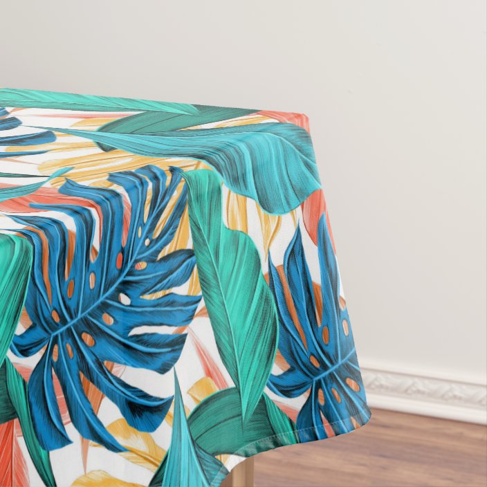 Exotic Tropical Leaves - Tablecloth | Zazzle.co.uk