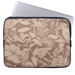 Exotic tropical line illustration. laptop sleeve