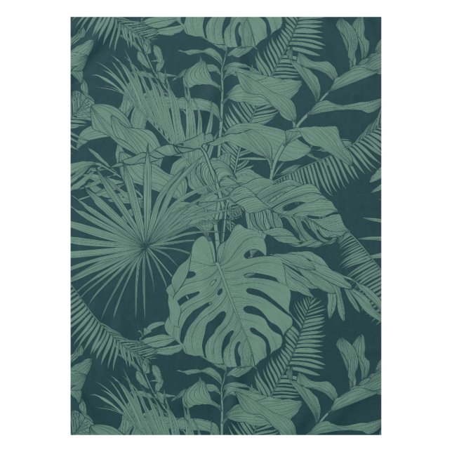 Exotic tropical line illustration. tablecloth (Front)