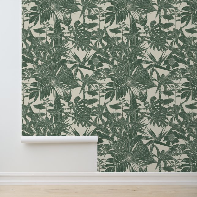  Exotic tropical line illustration. Wallpaper (Application)