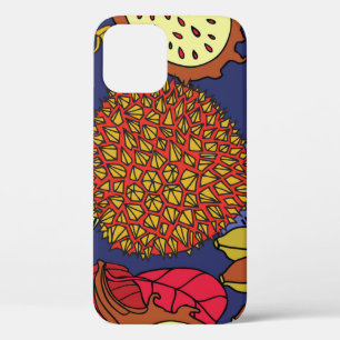 Exotic tropical mix of fruits. Bright floral natur iPhone 12 Case