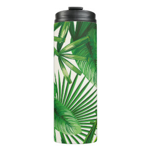 Exotic tropical natural green leaves composition o thermal tumbler