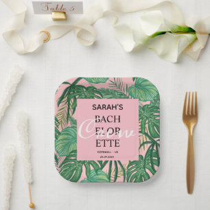 Exotic Tropical Palm Bachelorette Summer Party  Paper Plate