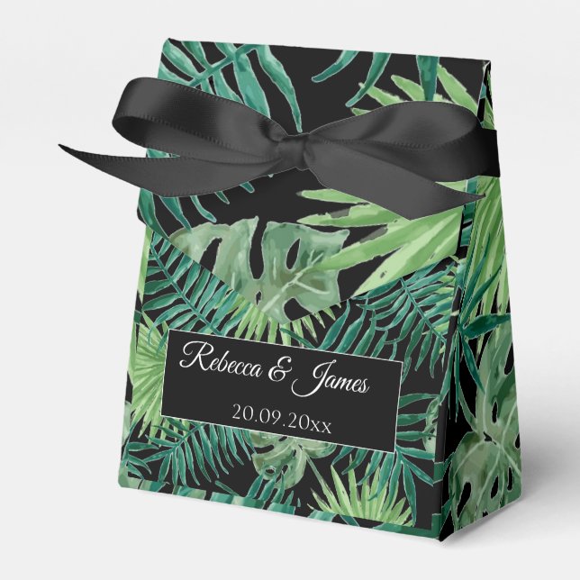 Exotic Tropical Palm Beach Destination Wedding  Favour Box (Front Side)