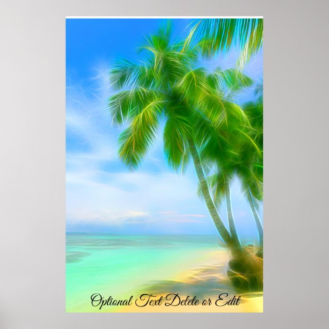 *~* Exotic Tropical PALM Tree Beach AP13 Poster (Front)