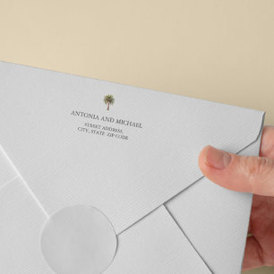 Exotic tropical palm tree with coconut PRE PRINTED Envelope