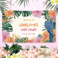 Exotic Tropical Parrot Jungle Baby Shower Backdrop