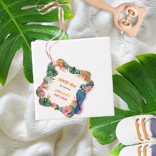 Exotic Tropical Parrot Jungle Baby Shower Favour Tags