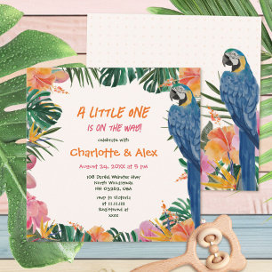 Exotic Tropical Parrot Jungle Baby Shower Invitation