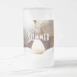Exotic Tropical Sea Shell Summer Beach Photography Frosted Glass Beer Mug
