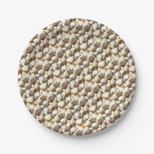 Exotic Tropical Sea Shell Summer Beach Photography Paper Plate
