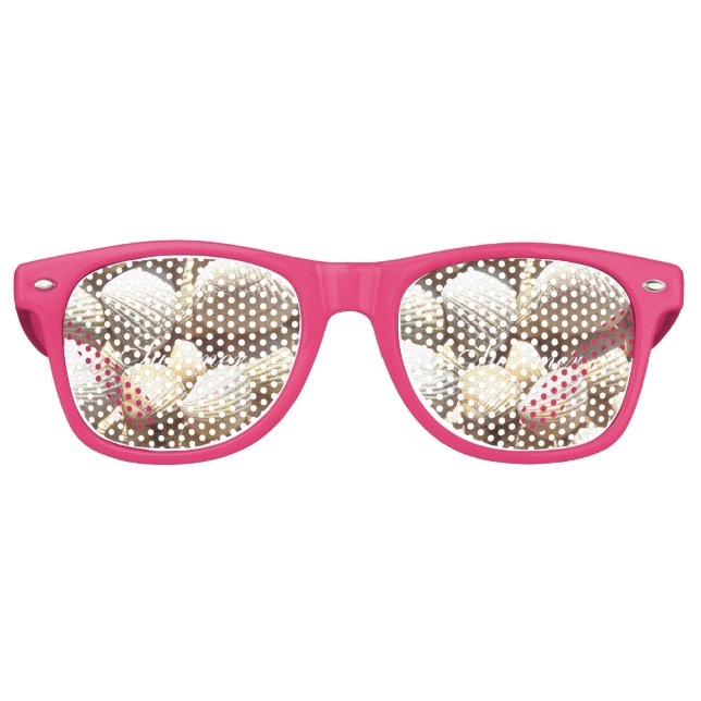 Exotic Tropical Sea Shell Summer Beach Photography Retro Sunglasses (Front)