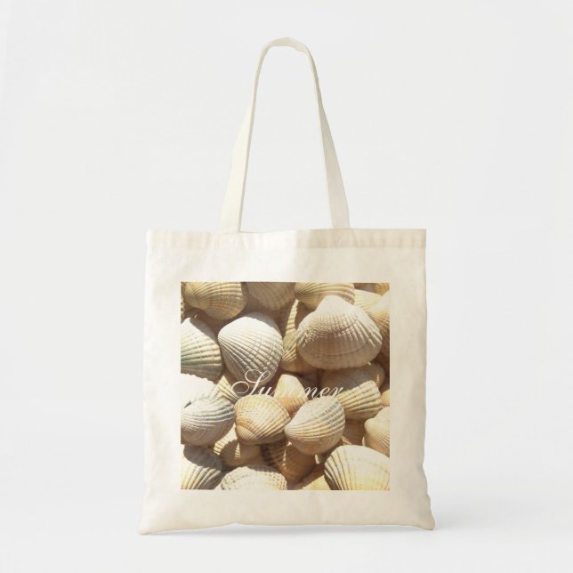 Exotic Tropical Sea Shell Summer Beach Photography Tote Bag (Front)