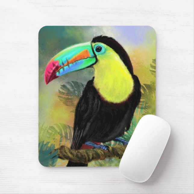 Exotic Tropical Toco Toucan Bird - Painting Migned Mouse Mat (With Mouse)