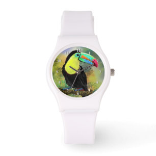 Exotic Tropical Toco Toucan Bird - Painting Migned Watch