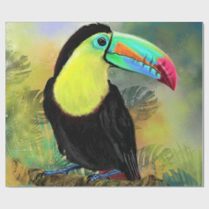 Exotic Tropical Toco Toucan Bird - Painting Migned Wrapping Paper
