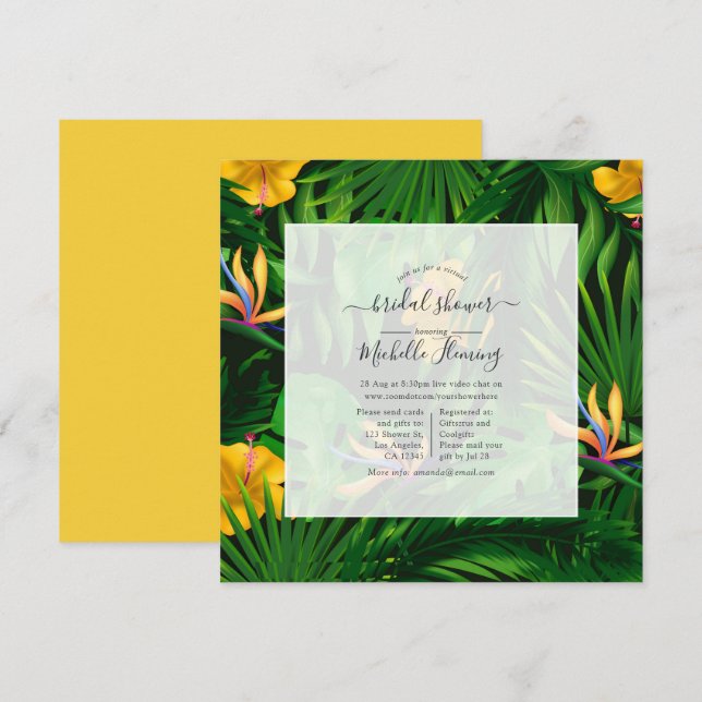 Exotic Tropical Virtual Shower Invitation (Front/Back)