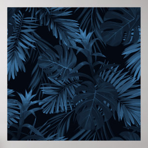 Exotic tropical vrctor background with hawaiian pl poster