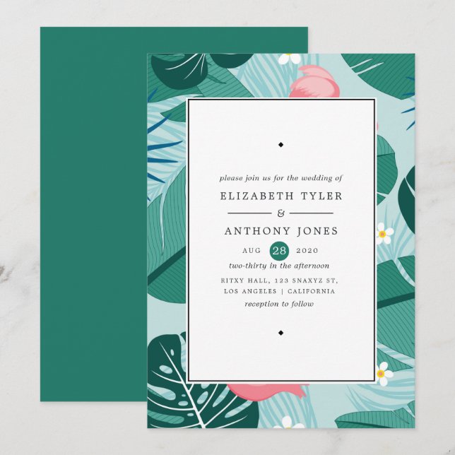 Exotic Tropical Wedding Invitation (Front/Back)