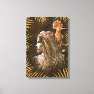 Exotic Vintage Girl Portrait Canvas Print