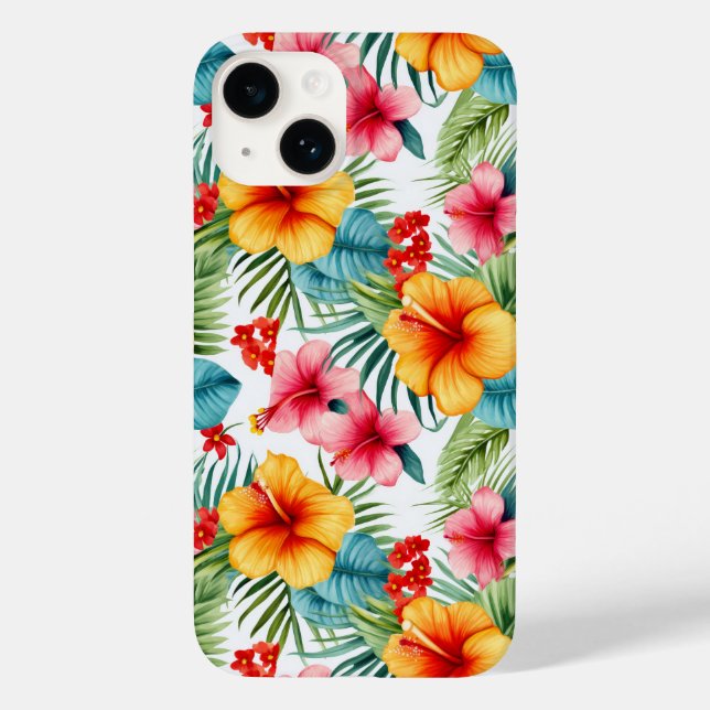 Exotic Watercolor Hawaiian Floral Case-Mate iPhone Case (Back)