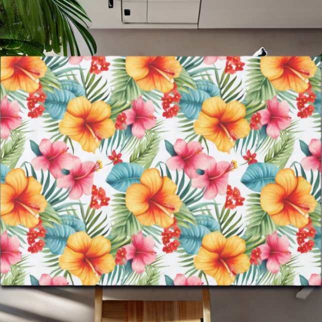Exotic Watercolor Hawaiian Floral Tablecloth (Creator Uploaded)