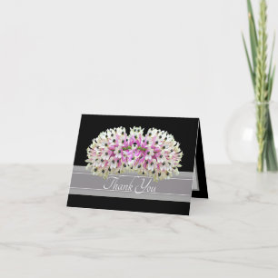 Exotic White Pink Orchid Bouquet Elegant Thank You Card
